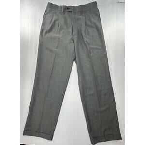 Unbranded Pleated Straight Leg Dress Pants Mens Gray 34/30